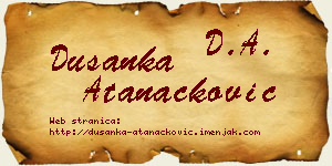 Dušanka Atanacković vizit kartica